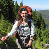 Smiling woman in the mountains