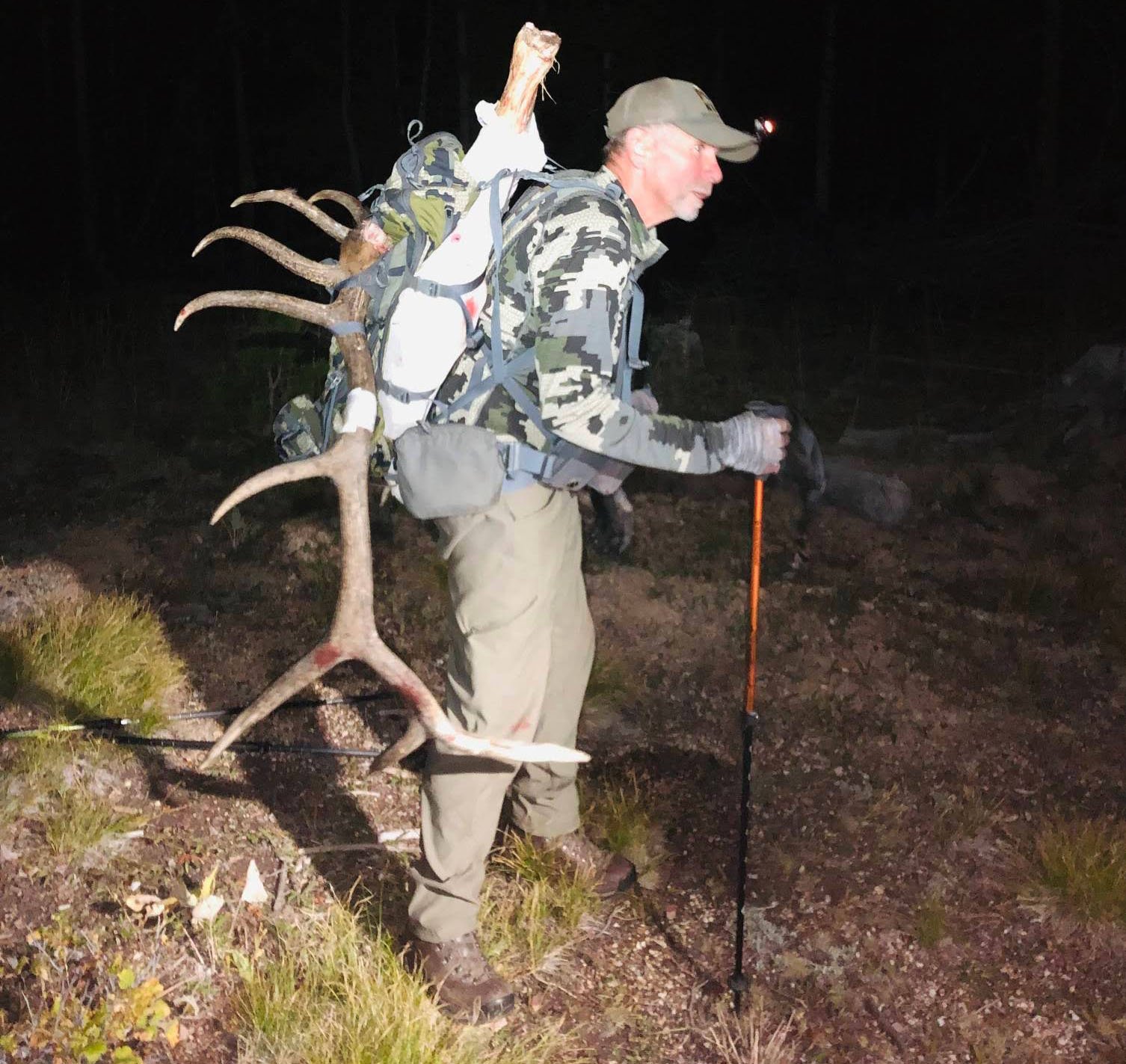Mr. Preston packing out his bull at the ripe young age of 76.  