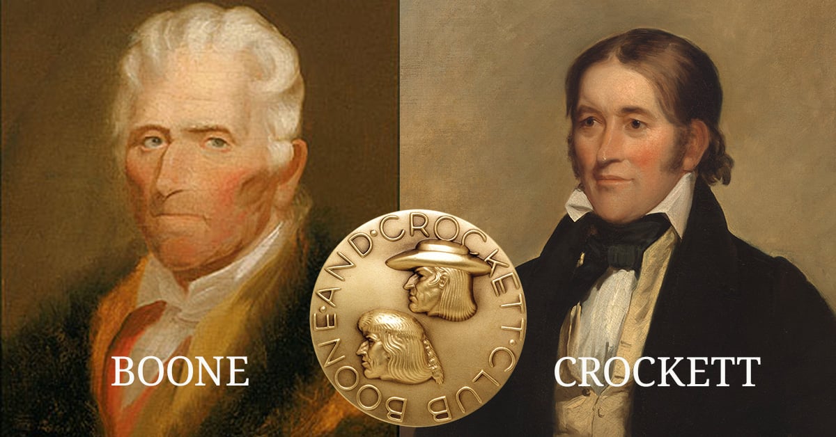 Portraits of Daniel Boone and Davy Crockett