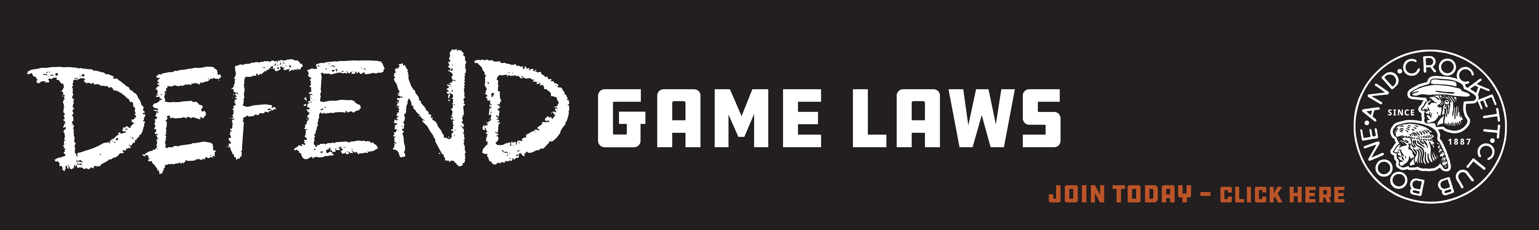Defend game laws banner