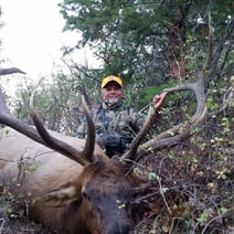 man with elk