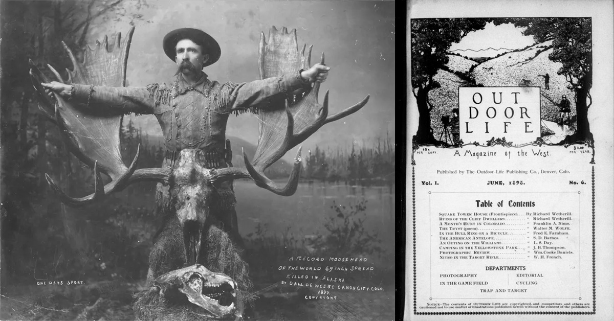 McGuire founded Outdoor Life magazine, and the first issue featured Dall DeWeese's Alaska moose hunt. 