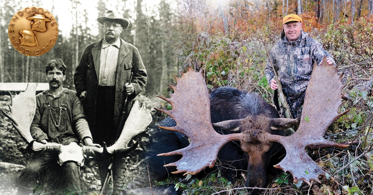 vintage vs present day collage moose hunting