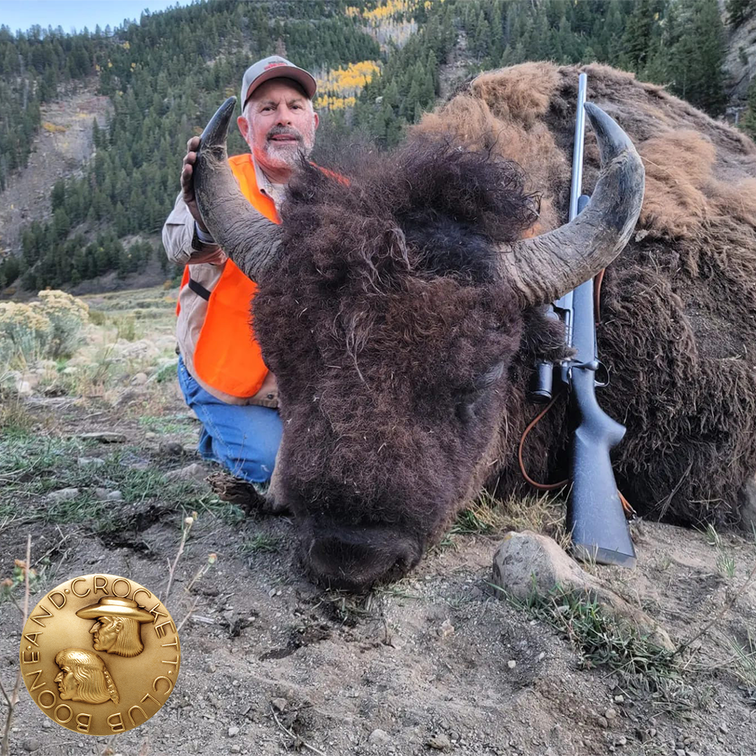man with bison
