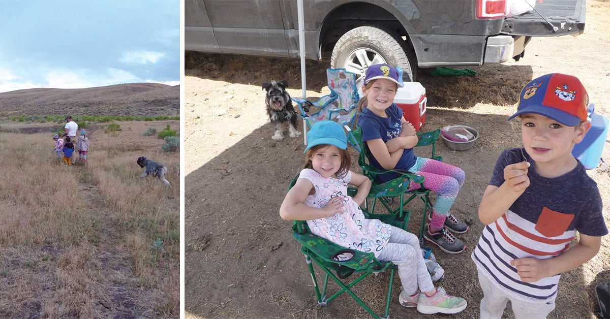 kids out camping in Nevada