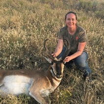 Victoria Bell with pronghorn