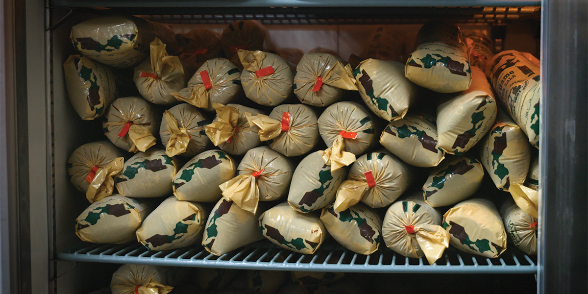 processed meat in freezer