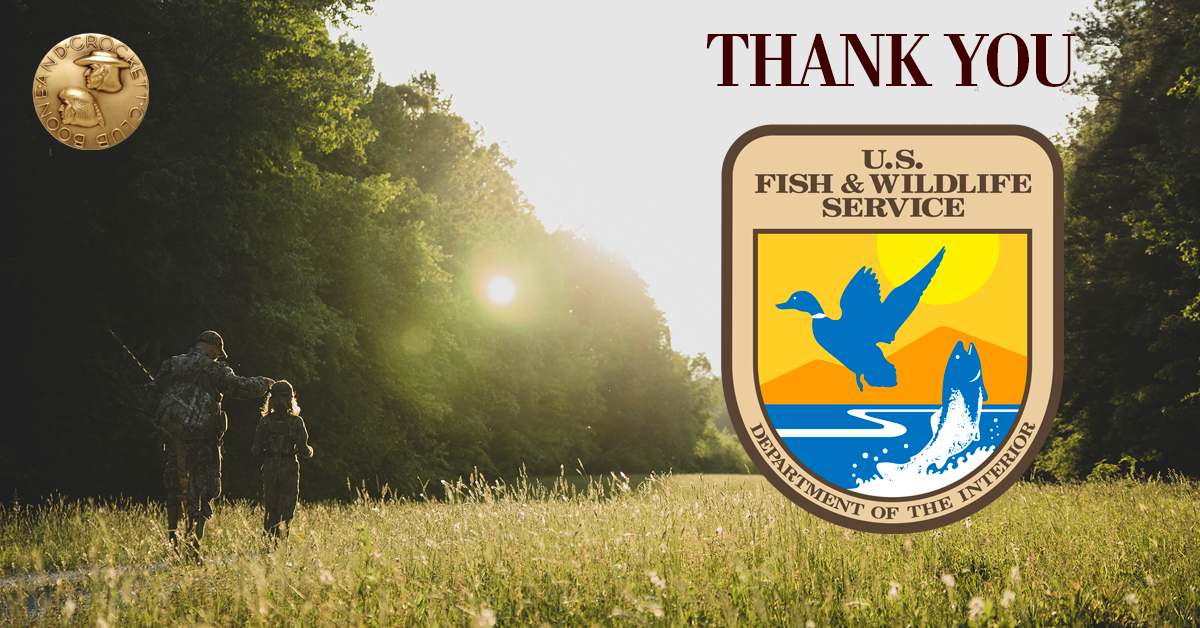 Outdoor landscape with U.S. Fish and Wildlife Service logo
