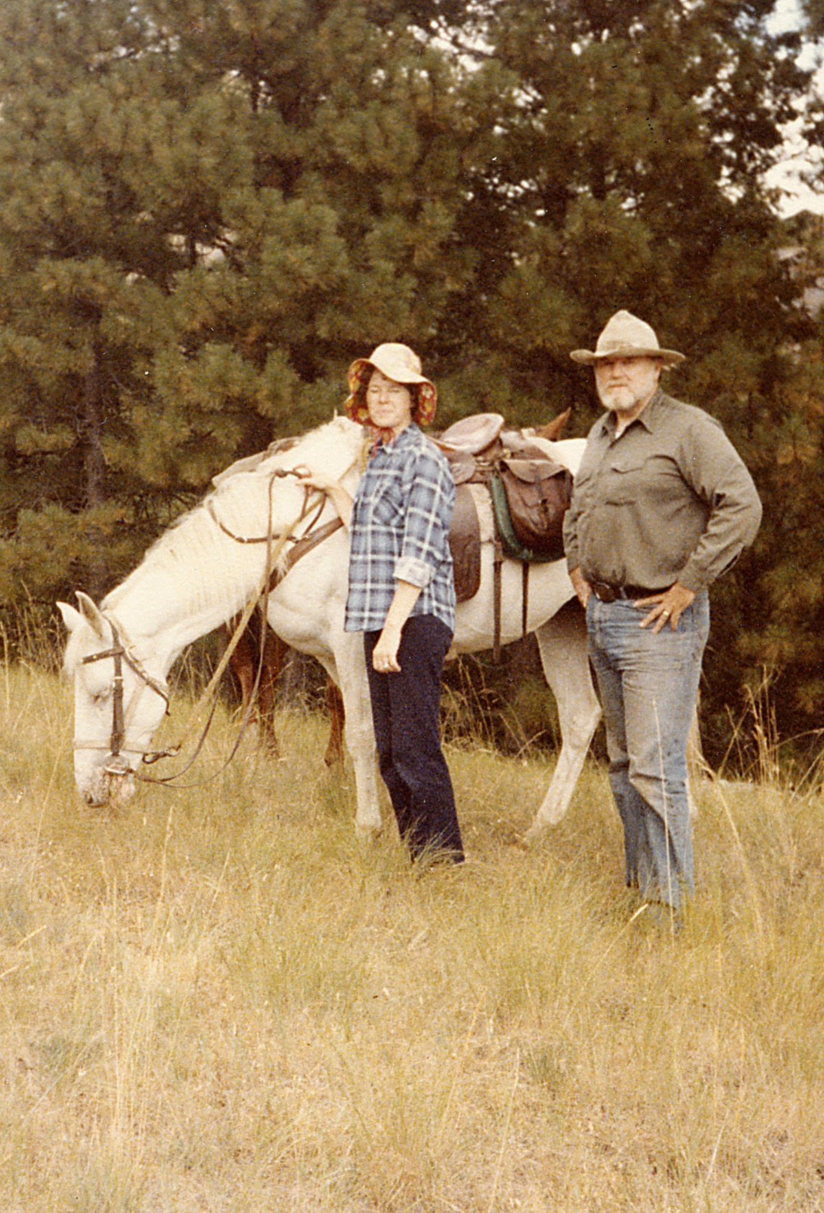 two people and a horse