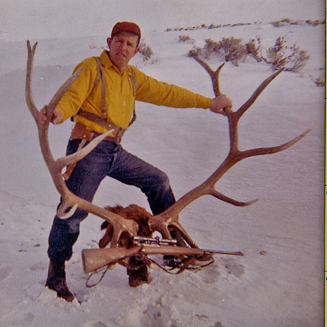 Old photo of Fred Mercer and his harvested elk