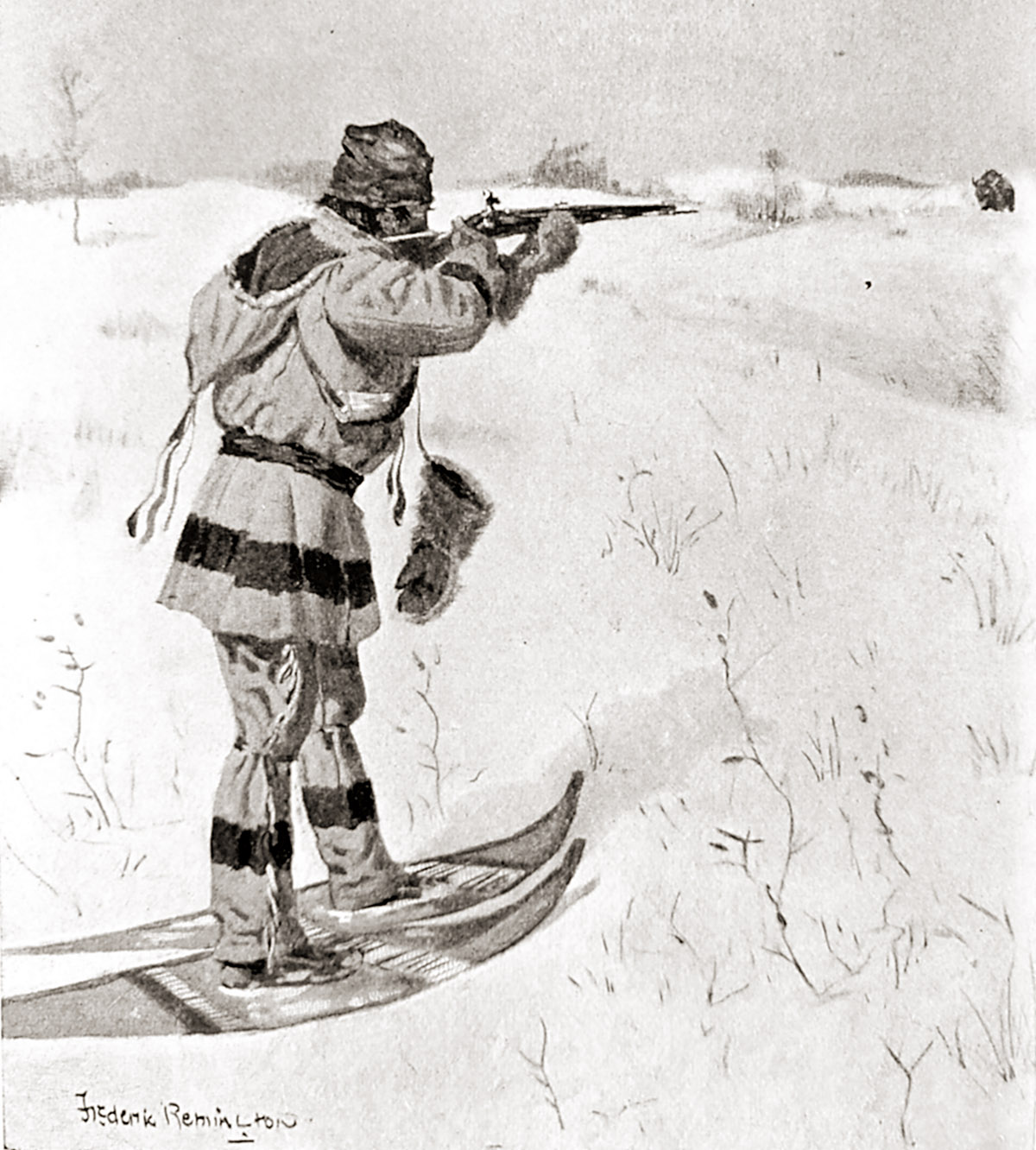 old bison hunting photo