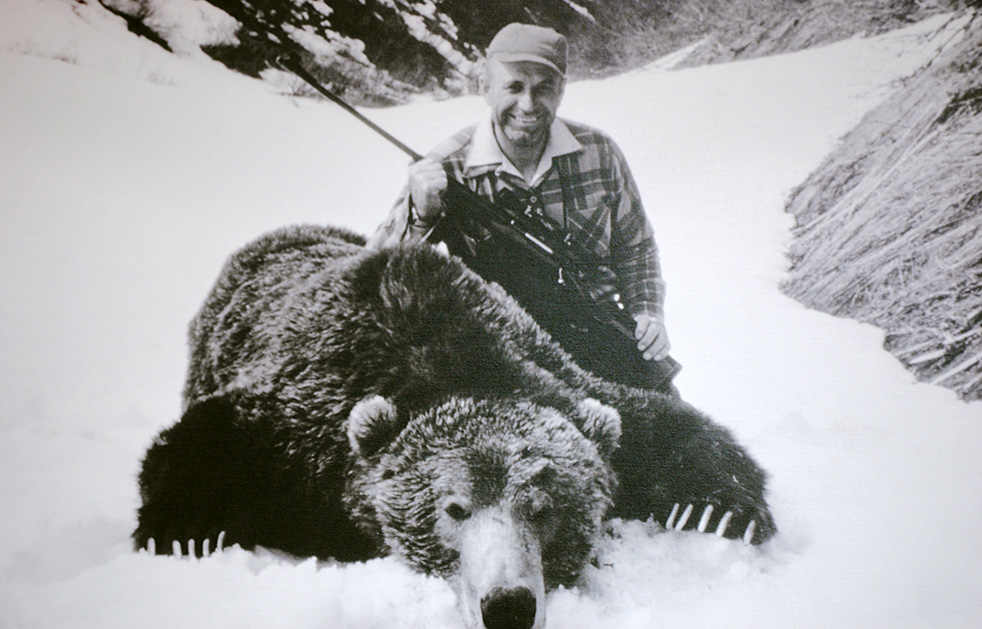 man with bear
