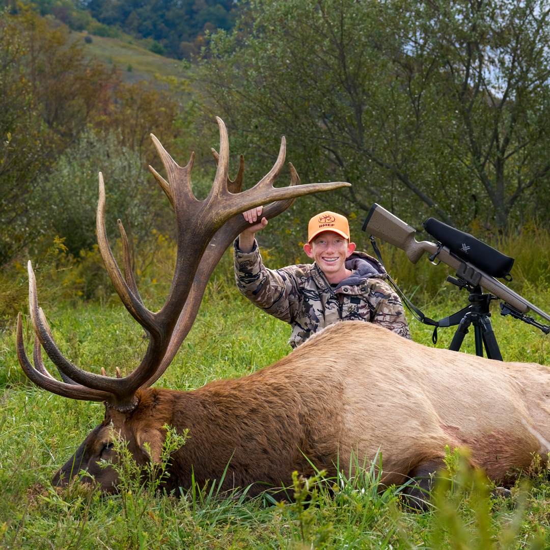 Austin Prieskorn with elk