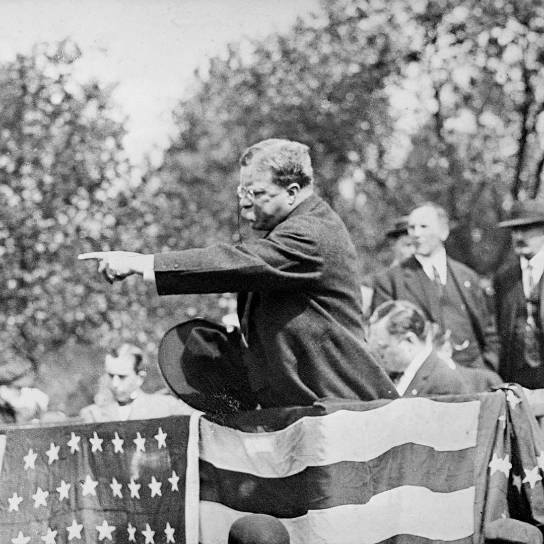 Theodore Roosevelt pointing