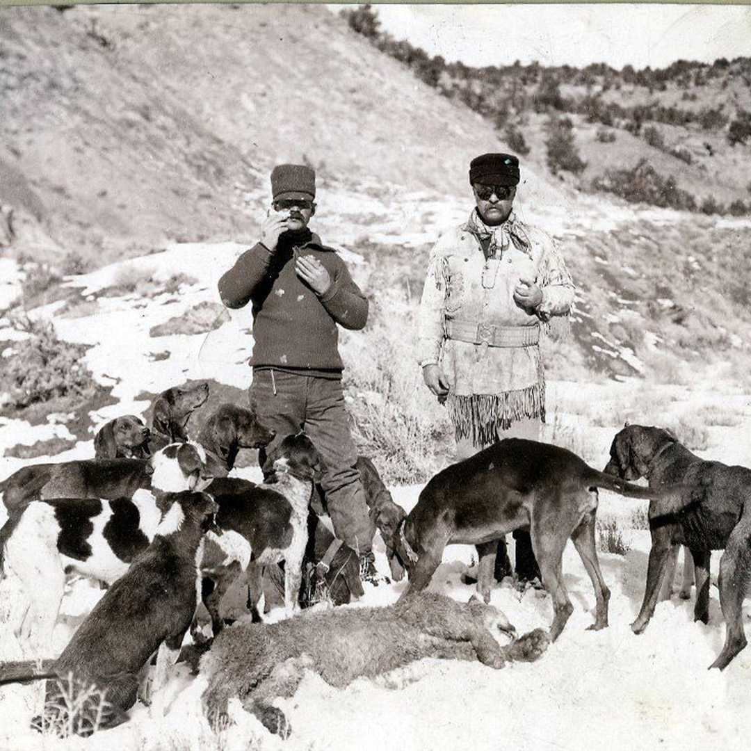vintage mountain lion hunting photo