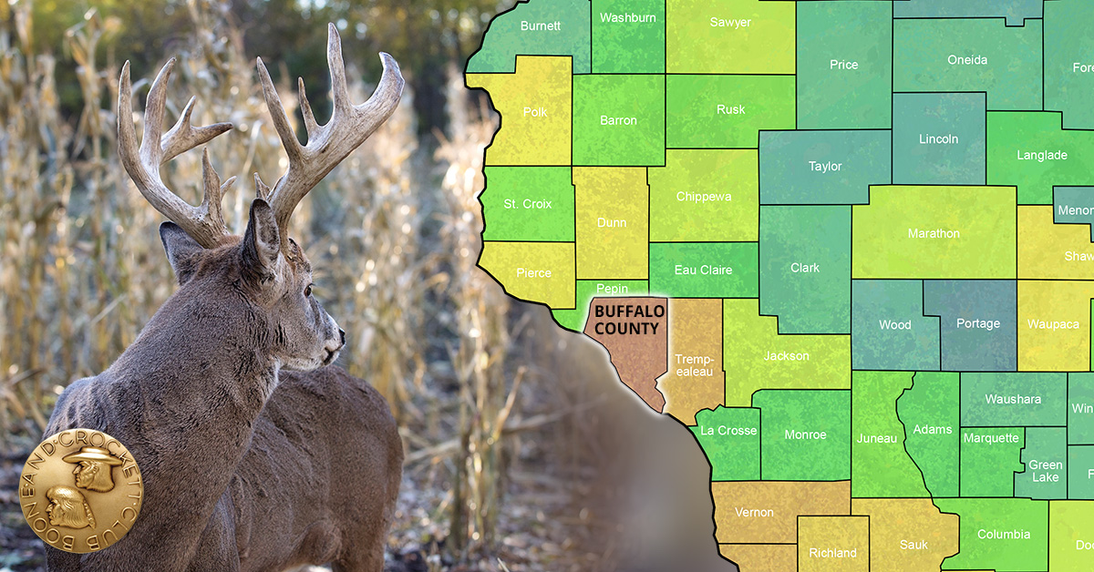 whitetail deer graphic with map