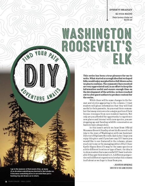 DIY Washington Roosevelt's Elk