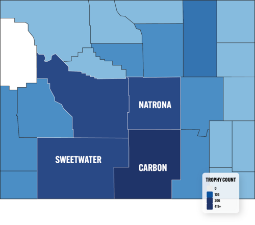Wyoming pronghorn trophy map
