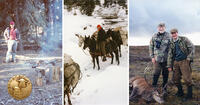 collage of Jack Ward Thomas hunting