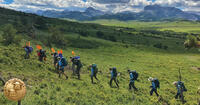 hiking through mountains