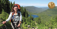 B&C Fellow Alejandra Zubiria Perez hiking a mountain