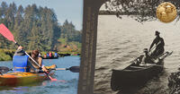 modern and vintage canoe