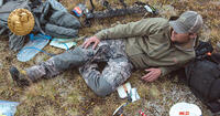 hunter laying down