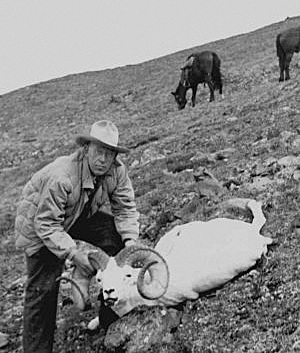 O'Connor stands over his best record-book ram that scores as big as it looks.