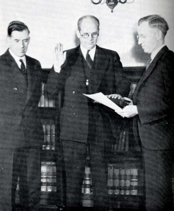 Ding Darling was appointed chief of the Biological Survey March 10, 1934, by Secretary of Agriculture Henry A. Wallace (left).